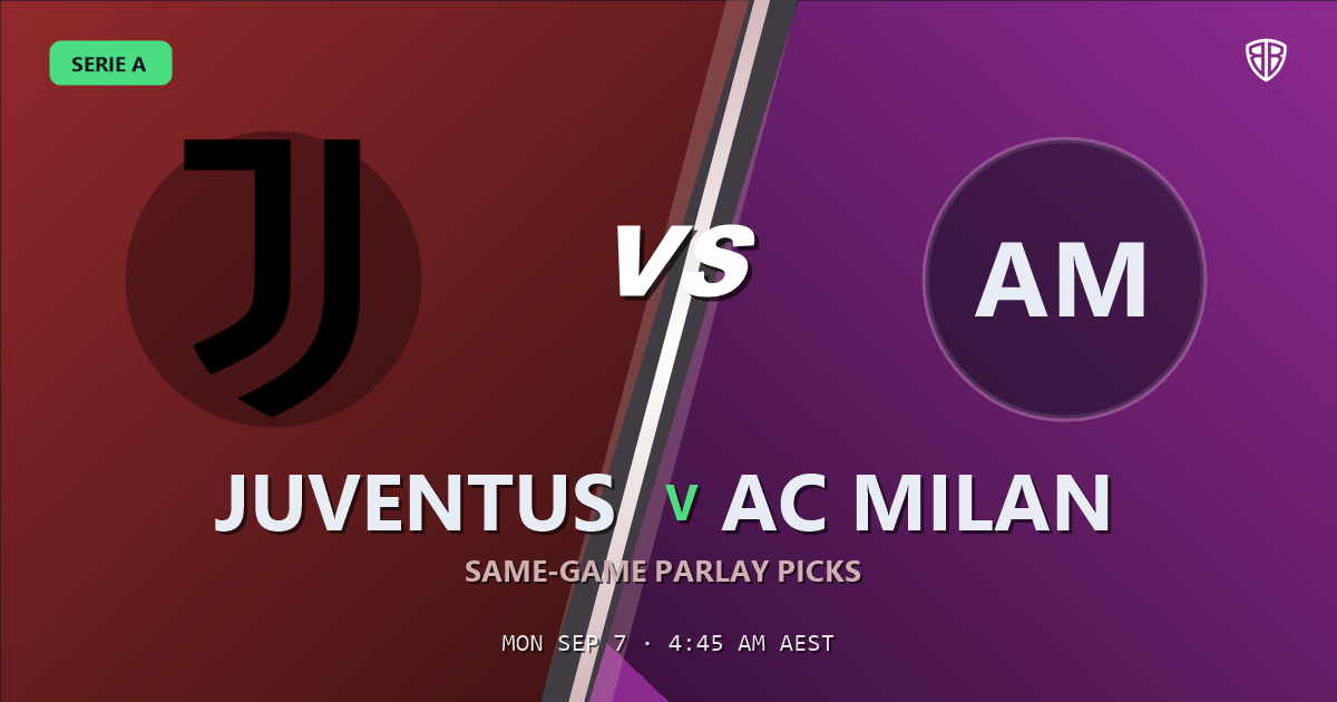 Juventus vs AC Milan Prediction & Same Game Parlay picks Top SGP: High-Value Opportunity