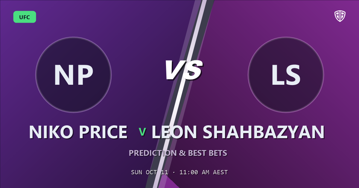 Niko Price vs Leon Shahbazyan Prediction & Picks: Don't Miss These Odds