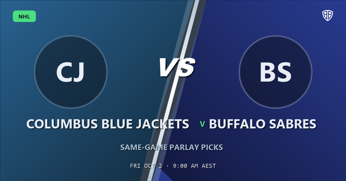 Columbus Blue Jackets vs Buffalo Sabres Prediction & Same Game Parlay picks (Top SGP): High-Value Opportunity