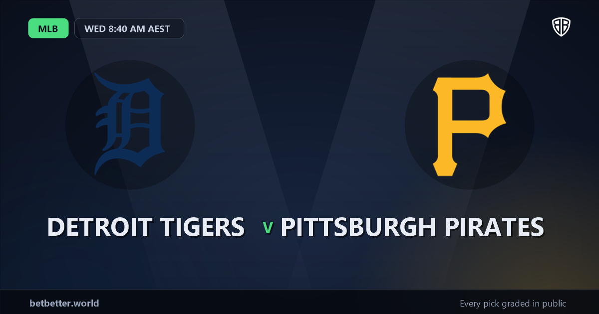 Detroit Tigers vs Pittsburgh Pirates Prediction & Same Game Parlay picks Top SGP: Don't Miss These MLB Odds