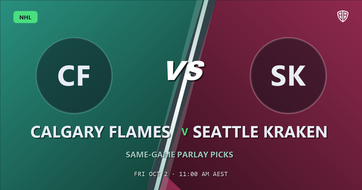 Calgary Flames vs Seattle Kraken Prediction & Same Game Parlay picks (Value Parlay): Don't Miss These Odds