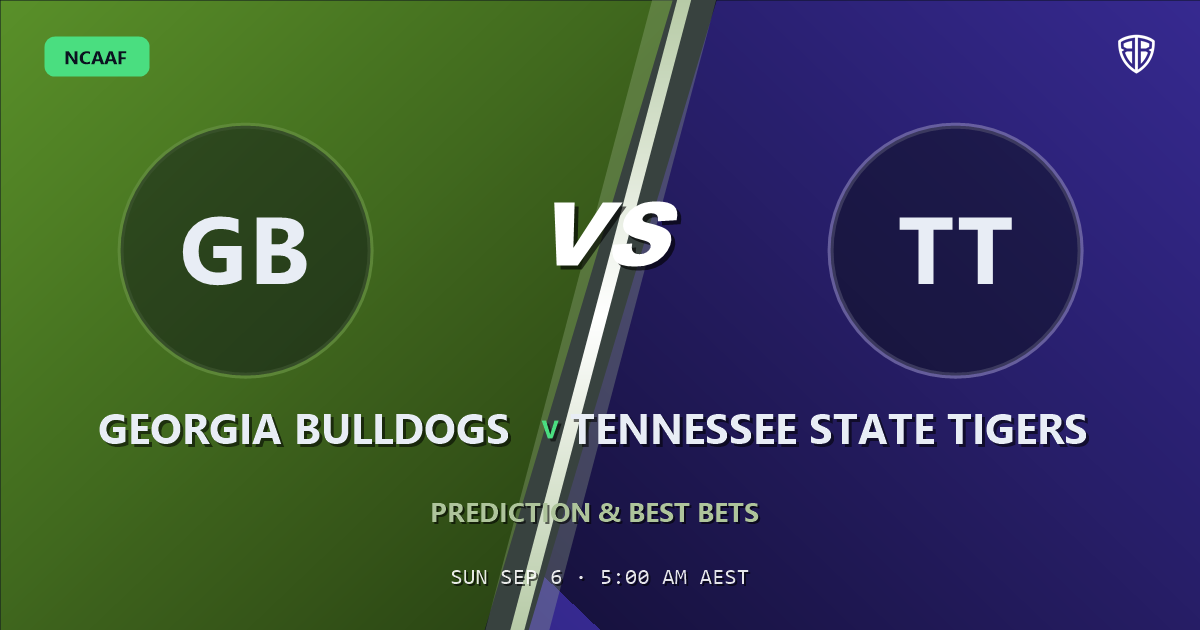 Georgia Bulldogs vs Tennessee State Tigers Prediction & Picks: Odds Analysis & Top Props