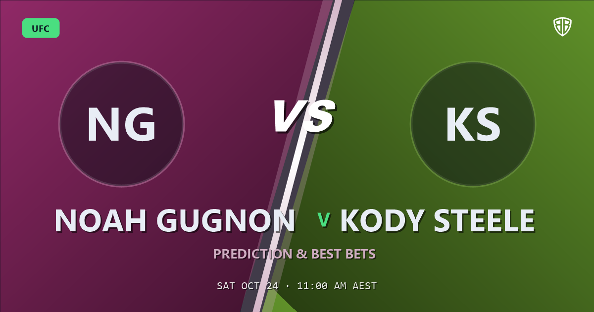 Noah Gugnon vs Kody Steele Prediction & Picks