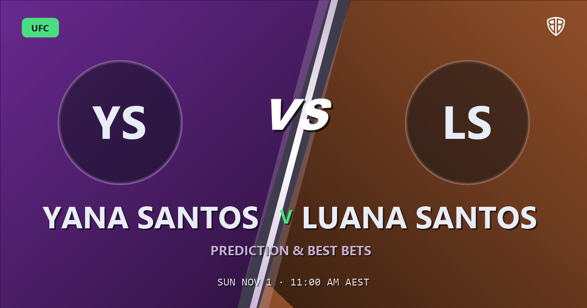Yana Santos vs Luana Santos Prediction & Picks