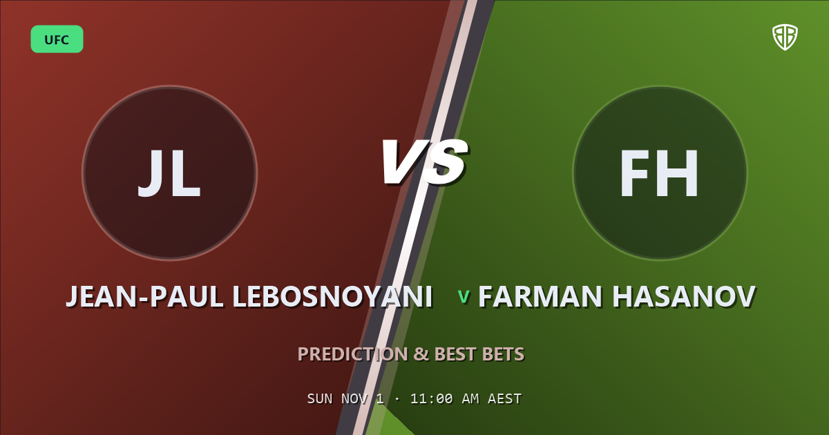 Jean-Paul Lebosnoyani vs Farman Hasanov Prediction & Picks