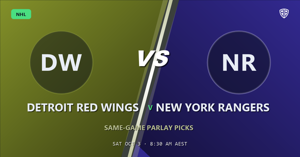 Detroit Red Wings vs New York Rangers Prediction & Same Game Parlay picks (Key Insights): Don't Miss These Odds