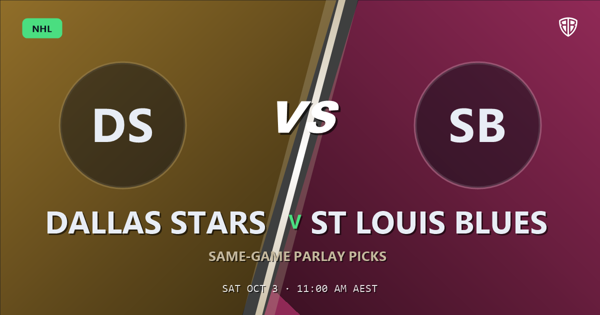 Dallas Stars vs St Louis Blues Prediction & Same Game Parlay picks (Value Parlay): Our Expert Analysis