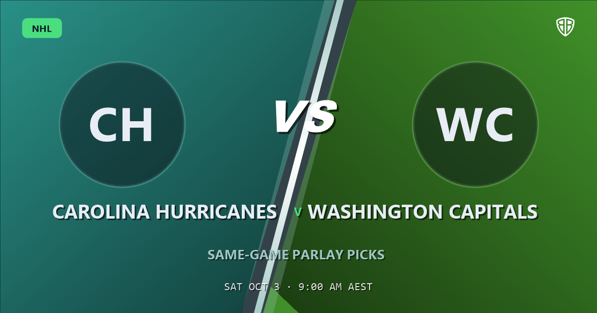 Carolina Hurricanes vs Washington Capitals Prediction & Same Game Parlay picks (Top SGP): High-Value Opportunity