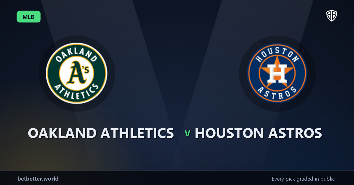 Oakland Athletics vs Houston Astros Prediction & Picks: Full MLB Breakdown & Bets