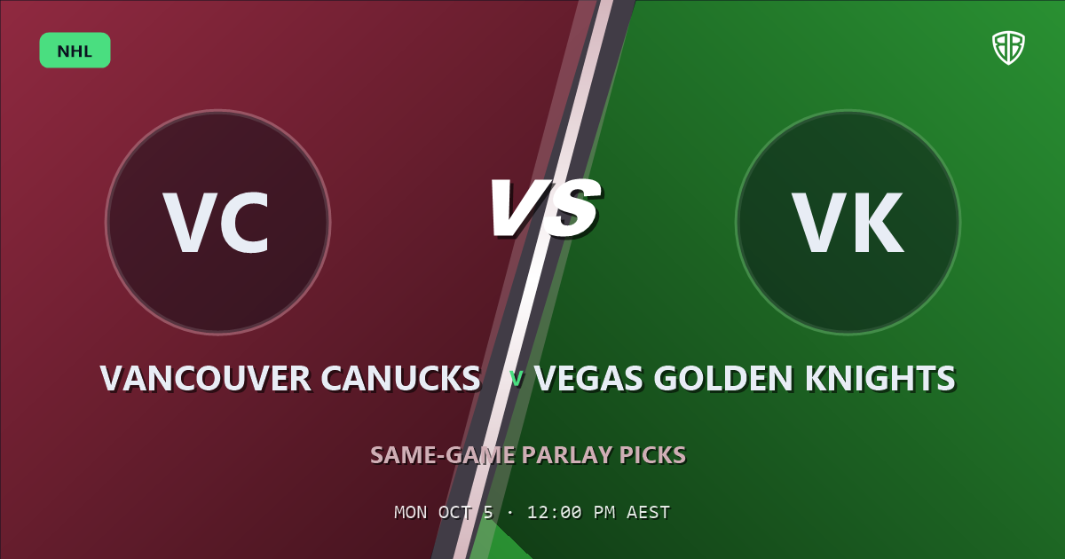 Vancouver Canucks vs Vegas Golden Knights Prediction & Same Game Parlay picks (Value Parlay): Our Expert Analysis