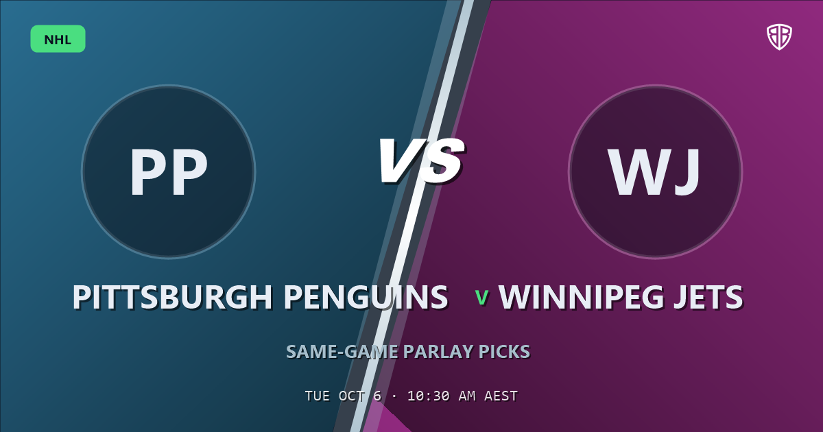 Pittsburgh Penguins vs Winnipeg Jets Prediction & Same Game Parlay picks (Key Insights): Smart Betting Angles