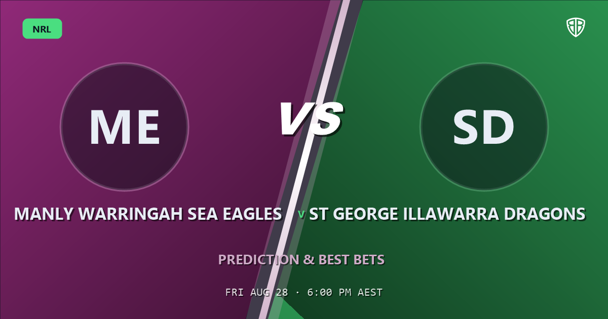 Manly Warringah Sea Eagles vs St George Illawarra Dragons Prediction & Picks: High-Value Opportunity