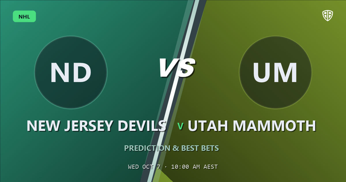 New Jersey Devils vs Utah Mammoth Prediction & Picks, October 6, 2026