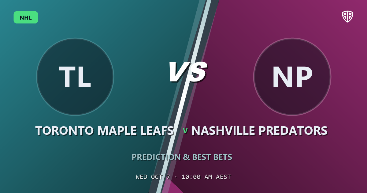 Toronto Maple Leafs vs Nashville Predators Prediction & Picks, October 6, 2026