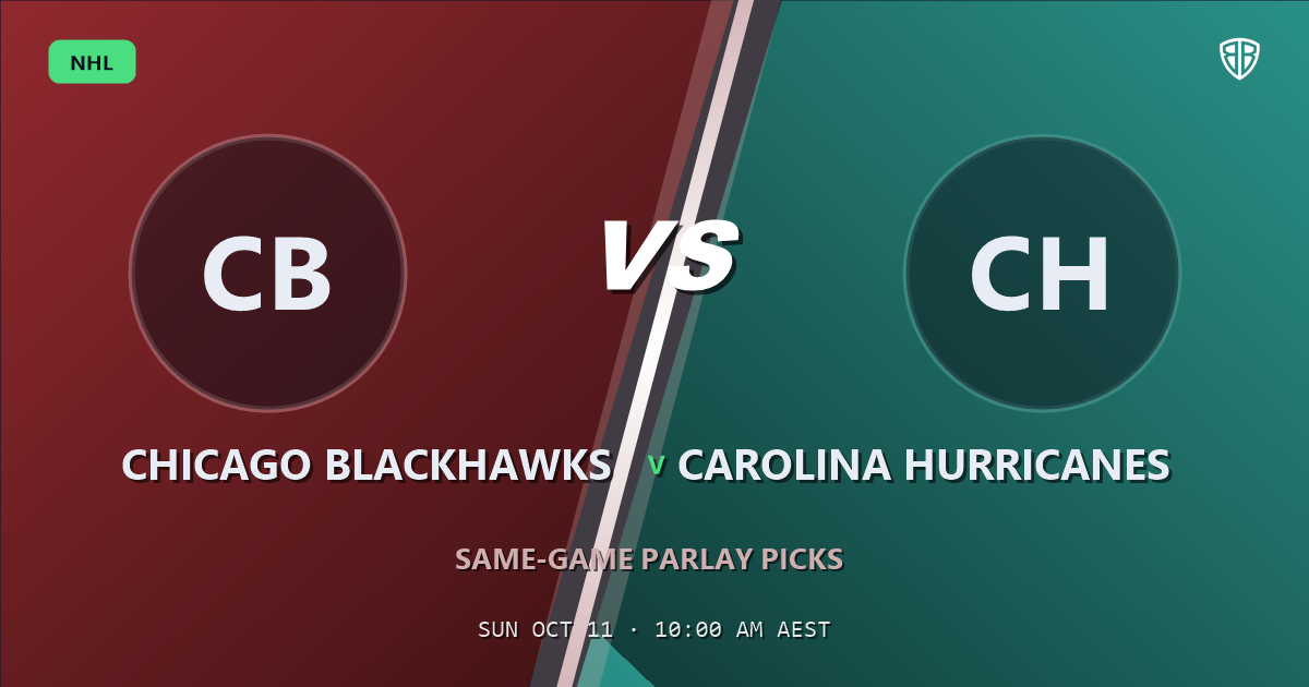 Chicago Blackhawks vs Carolina Hurricanes Prediction & Same Game Parlay picks, October 10, 2026