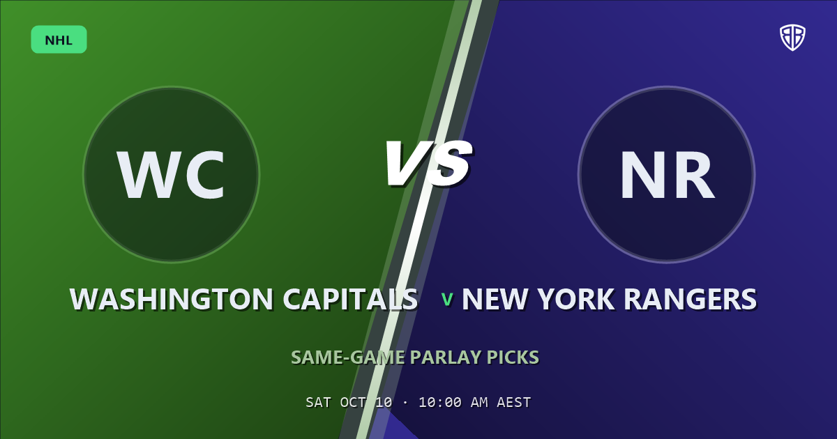 Washington Capitals vs New York Rangers Prediction & Same Game Parlay picks, October 9, 2026