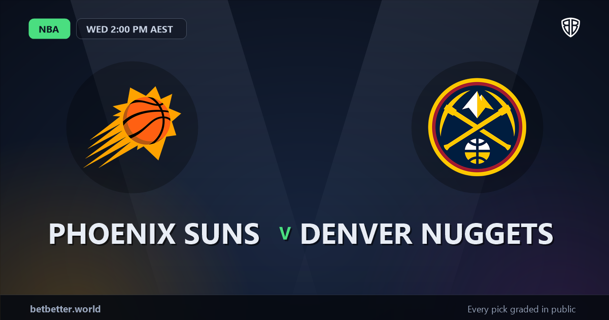 Phoenix Suns vs Denver Nuggets Prediction & Same Game Parlay picks Value Parlay: Analytics Breakdown