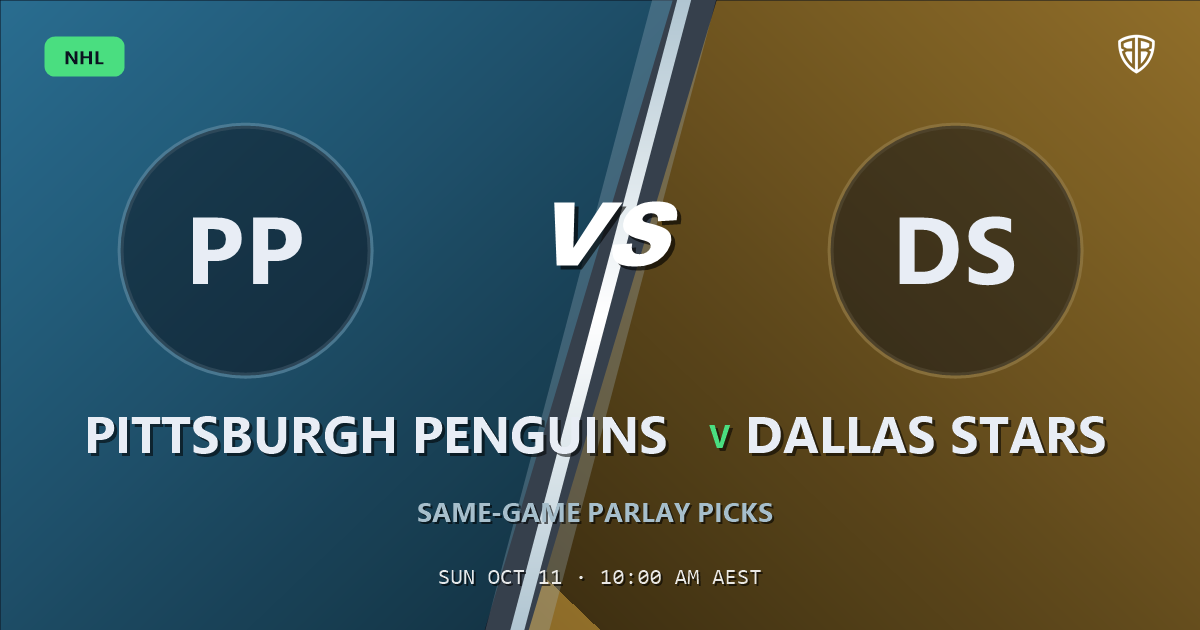 Pittsburgh Penguins vs Dallas Stars Prediction & Same Game Parlay picks, October 10, 2026