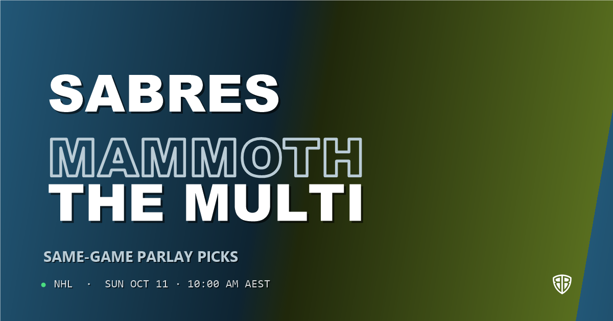 Buffalo Sabres vs Utah Mammoth Prediction & Same Game Parlay picks, October 10, 2026