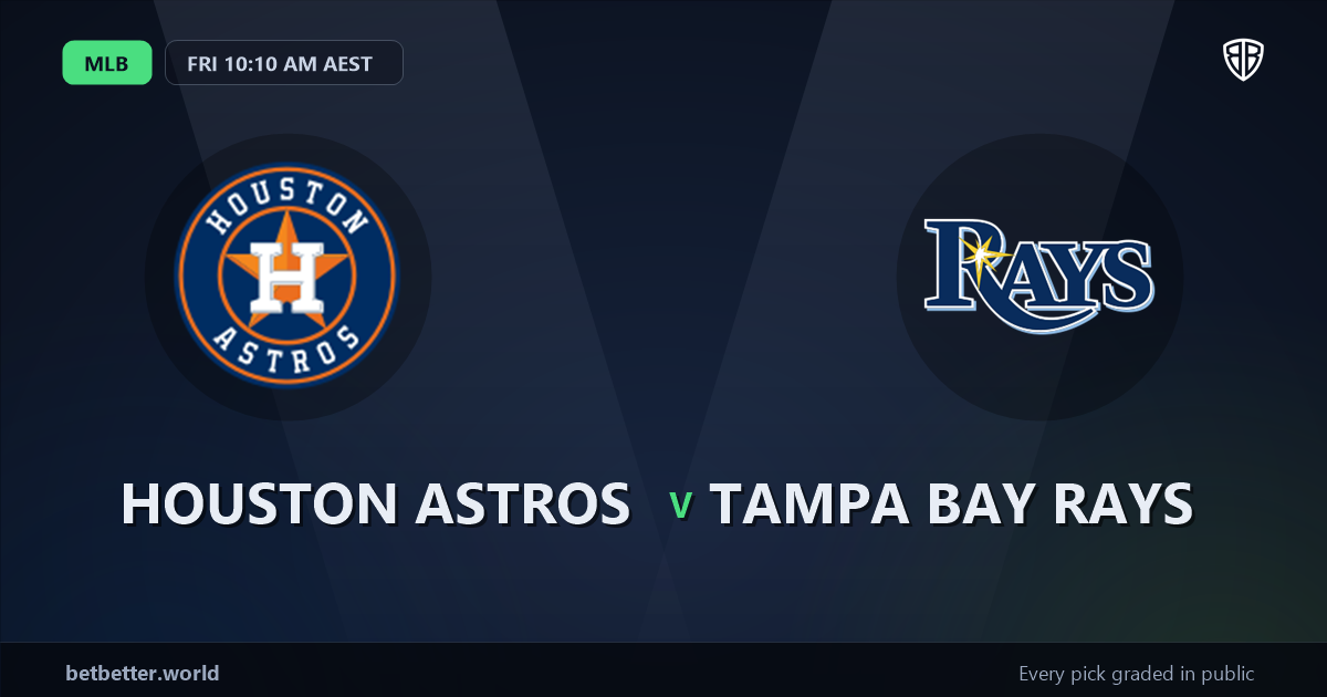 Houston Astros vs Tampa Bay Rays Prediction & Same Game Parlay picks Top SGP: High-Value Baseball Opportunity