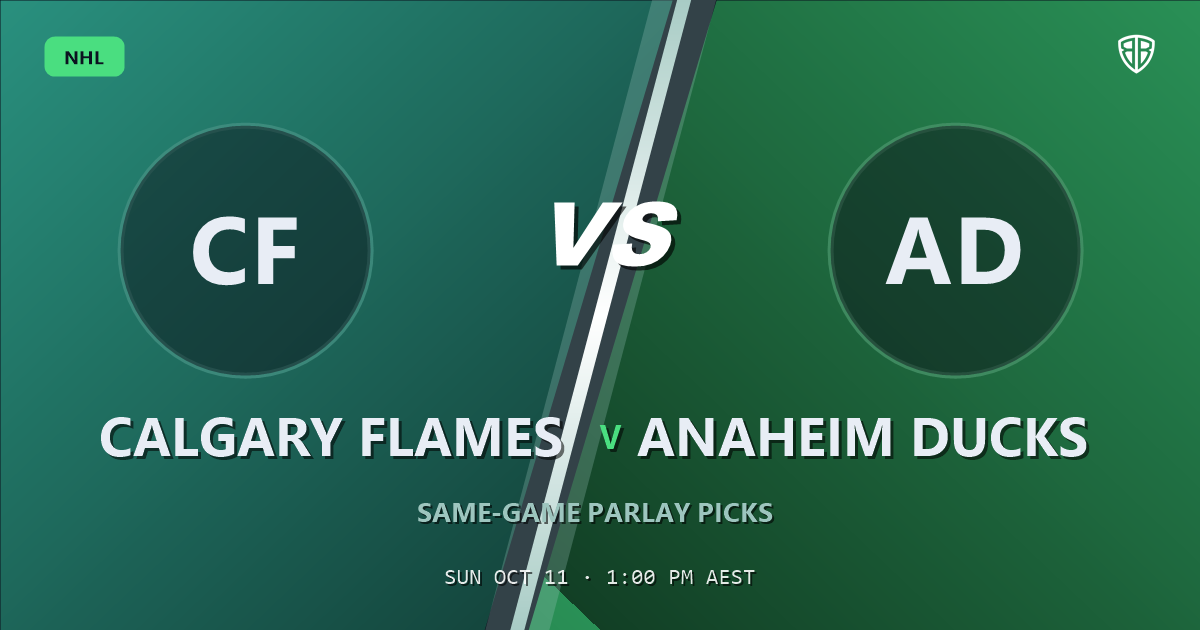 Calgary Flames vs Anaheim Ducks Prediction & Same Game Parlay picks, October 10, 2026
