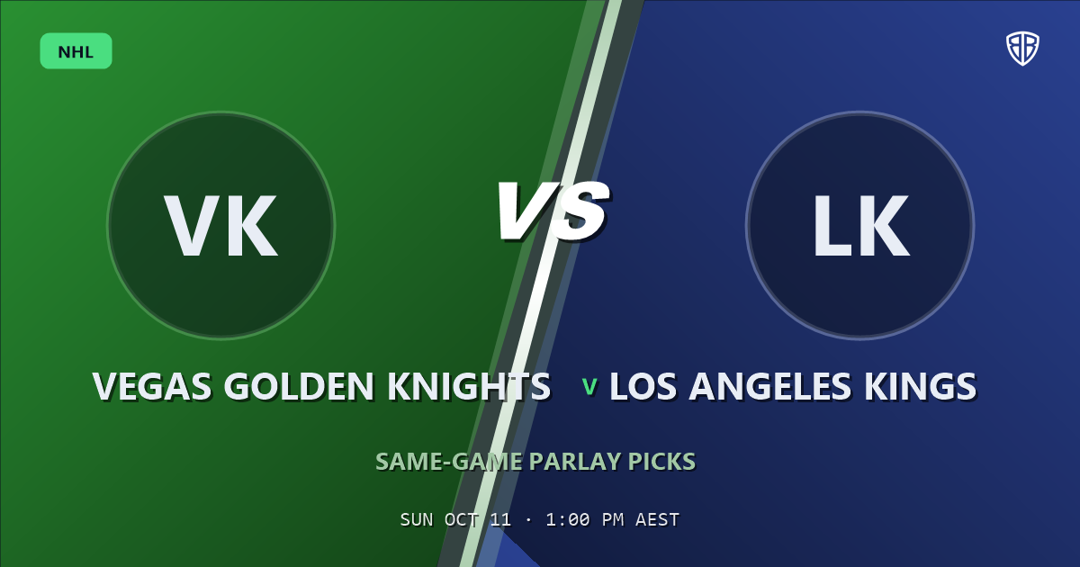 Vegas Golden Knights vs Los Angeles Kings Prediction & Same Game Parlay picks, October 10, 2026