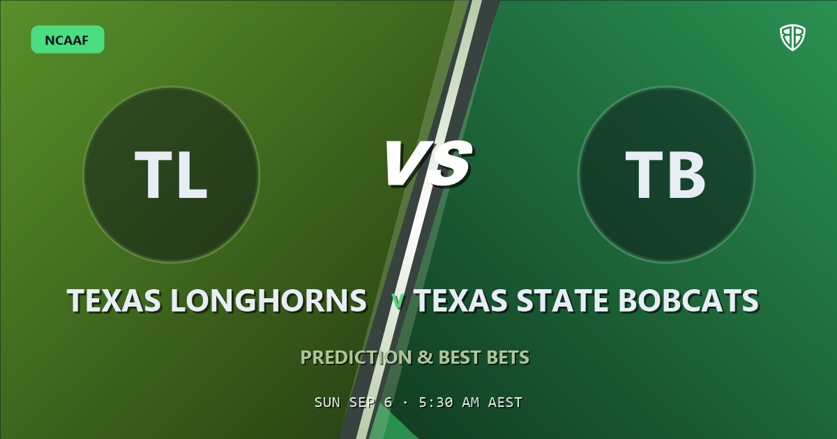 Texas Longhorns vs Texas State Bobcats Prediction & Picks: Analytics Breakdown