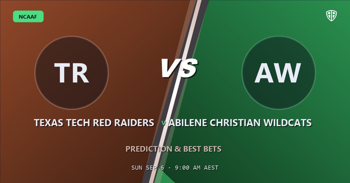 Texas Tech Red Raiders vs Abilene Christian Wildcats Prediction & Picks: Winning Game Angles