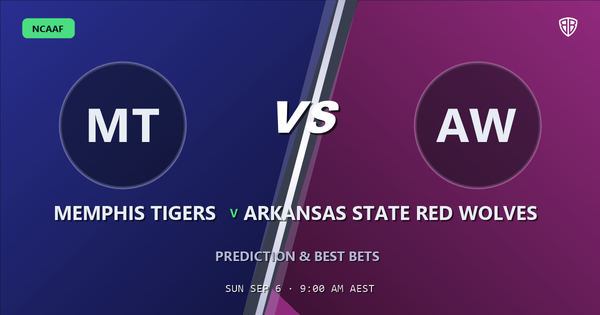Memphis Tigers vs Arkansas State Red Wolves Prediction & Picks: Odds Analysis & Top Props