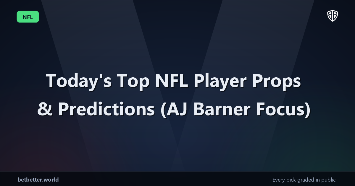 Today's Top NFL Player Props & Predictions, Tuesday 01/20 (AJ Barner Focus)