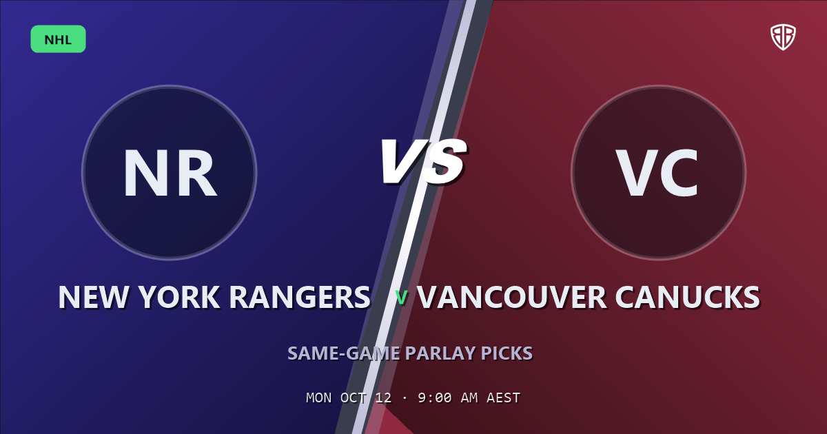 New York Rangers vs Vancouver Canucks Prediction & Same Game Parlay picks, October 11, 2026