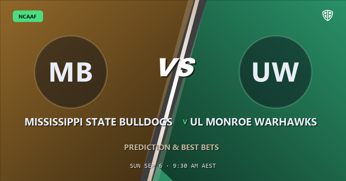 Mississippi State Bulldogs vs UL Monroe Warhawks Prediction & Picks: Analytics Breakdown