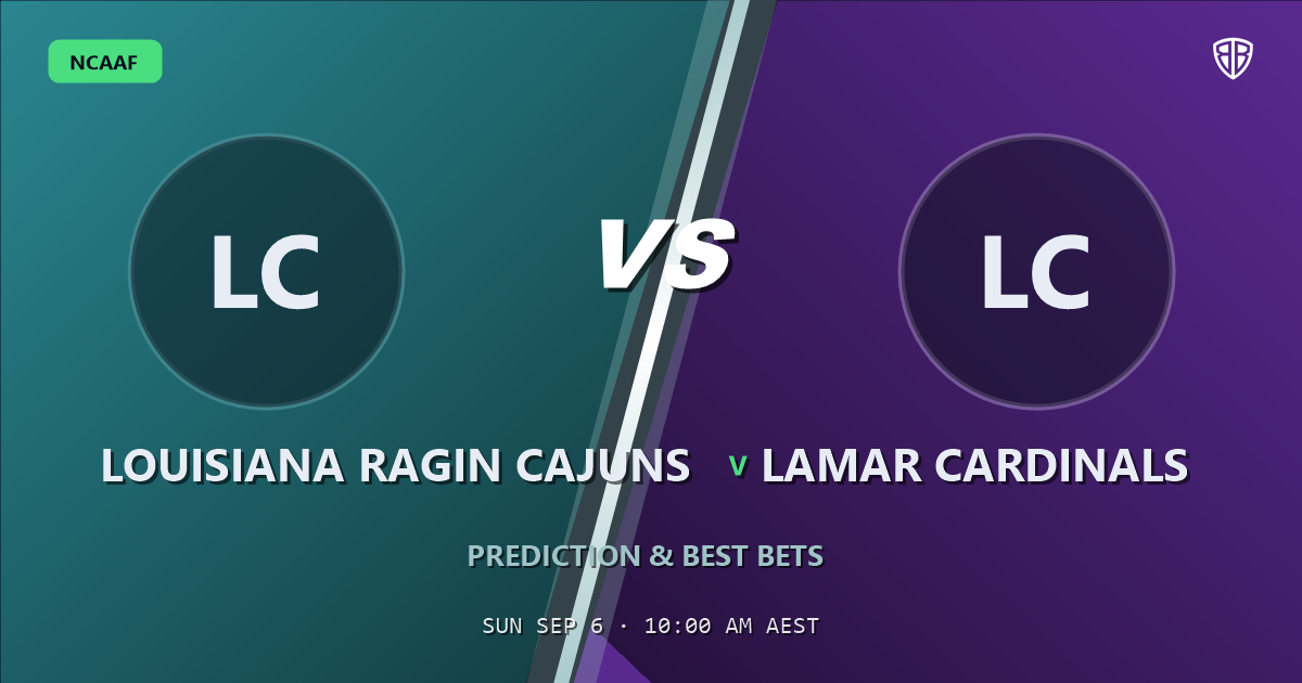 Louisiana Ragin Cajuns vs Lamar Cardinals Prediction & Picks: Winning Game Angles