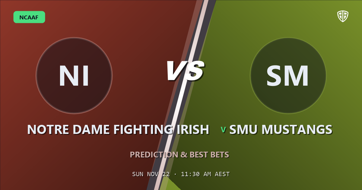 Notre Dame Fighting Irish vs SMU Mustangs Prediction & Picks: Full Match Breakdown & Bets