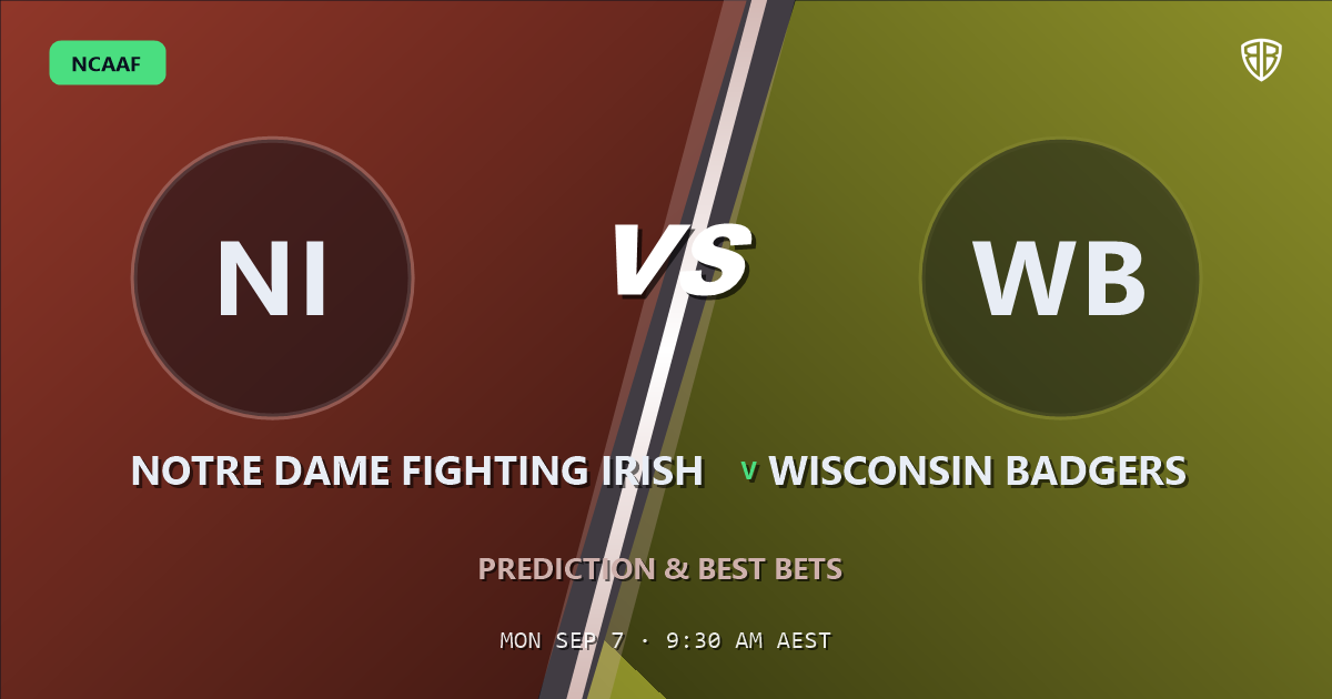 Notre Dame Fighting Irish vs Wisconsin Badgers Prediction & Picks: Analytics Breakdown
