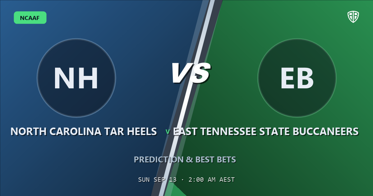 North Carolina Tar Heels vs East Tennessee State Buccaneers Prediction & Picks: Full Match Breakdown & Bets