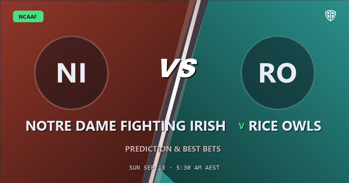 Notre Dame Fighting Irish vs Rice Owls Prediction & Picks: Winning Game Angles