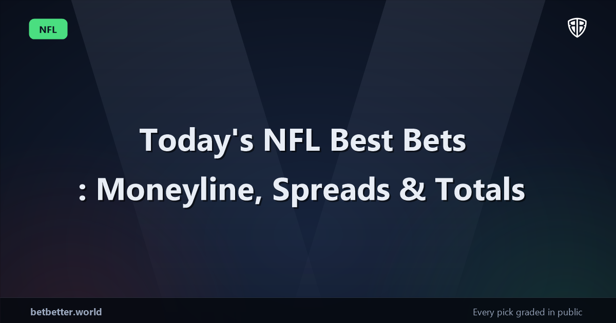 Today's NFL Best Bets: Moneyline, Spreads & Totals