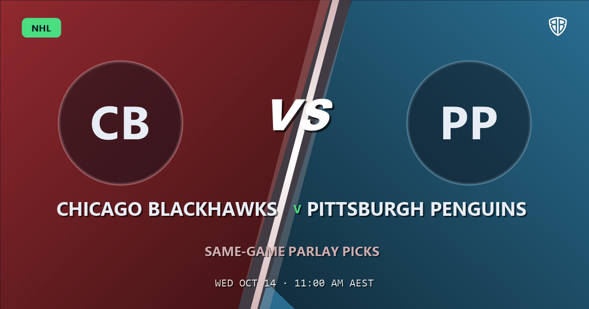 Chicago Blackhawks vs Pittsburgh Penguins Prediction & Same Game Parlay picks, October 13, 2026