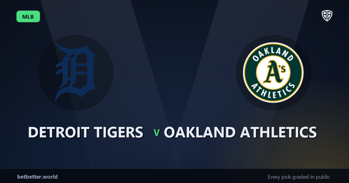 Detroit Tigers vs Oakland Athletics Prediction & Same Game Parlay picks Value Parlay: Our Expert MLB Analysis