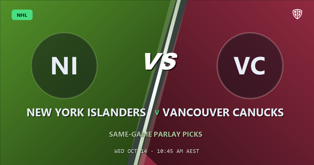 New York Islanders vs Vancouver Canucks Prediction & Same Game Parlay picks, October 13, 2026