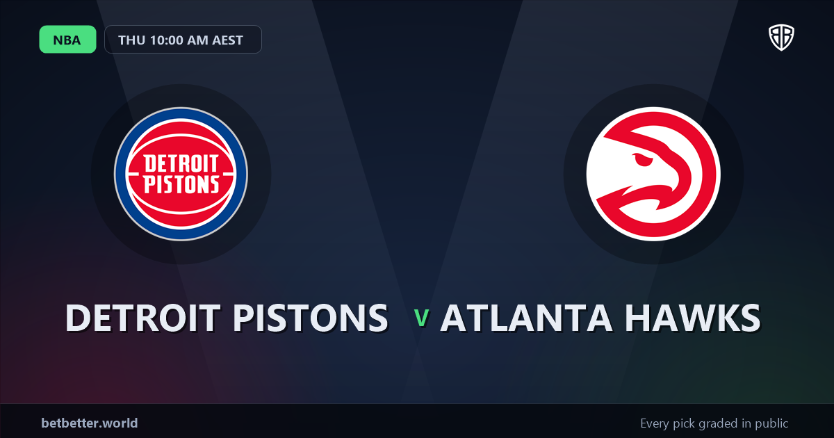 Detroit Pistons vs Atlanta Hawks Prediction & Picks: Odds Analysis & Top Props