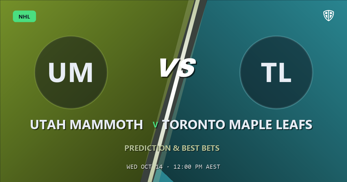 Utah Mammoth vs Toronto Maple Leafs Prediction & Picks, October 13, 2026