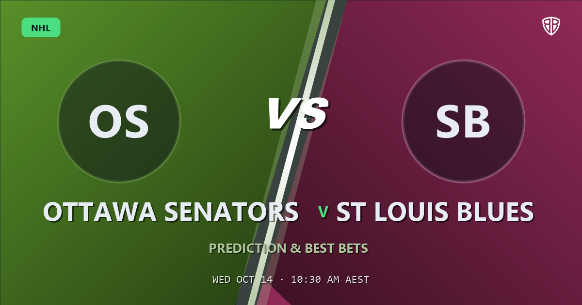 Ottawa Senators vs St Louis Blues Prediction & Picks, October 13, 2026