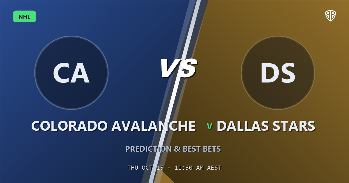 Colorado Avalanche vs Dallas Stars Prediction & Picks, October 14, 2026