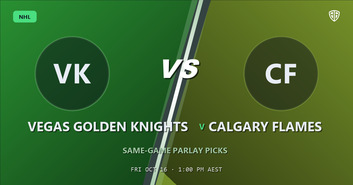 Vegas Golden Knights vs Calgary Flames Prediction & Same Game Parlay picks, October 15, 2026