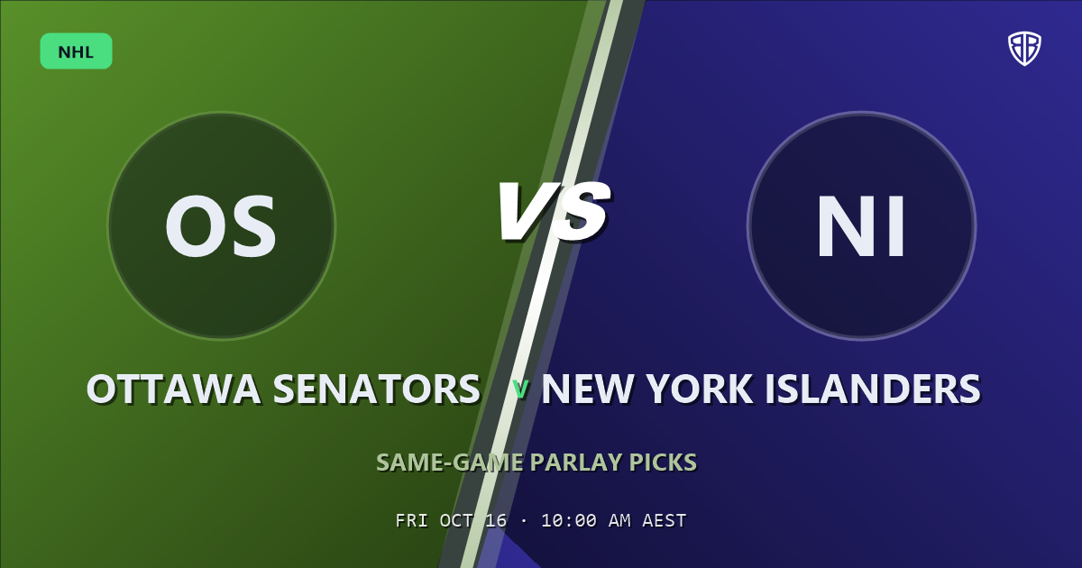Ottawa Senators vs New York Islanders Prediction & Same Game Parlay picks, October 15, 2026