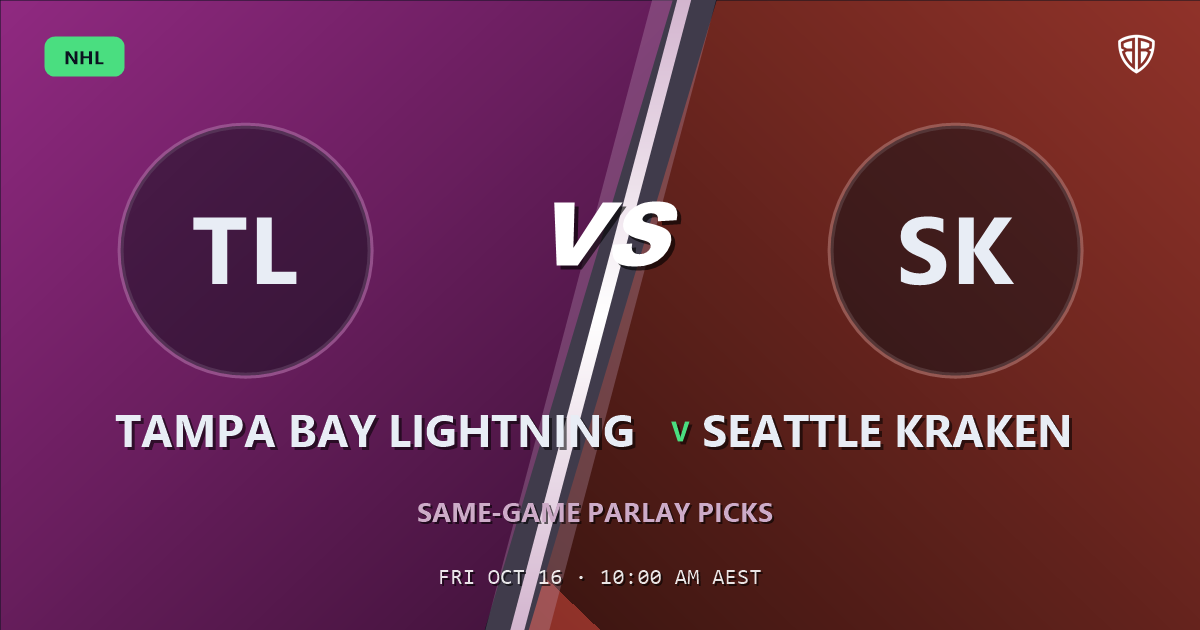 Tampa Bay Lightning vs Seattle Kraken Prediction & Same Game Parlay picks, October 15, 2026