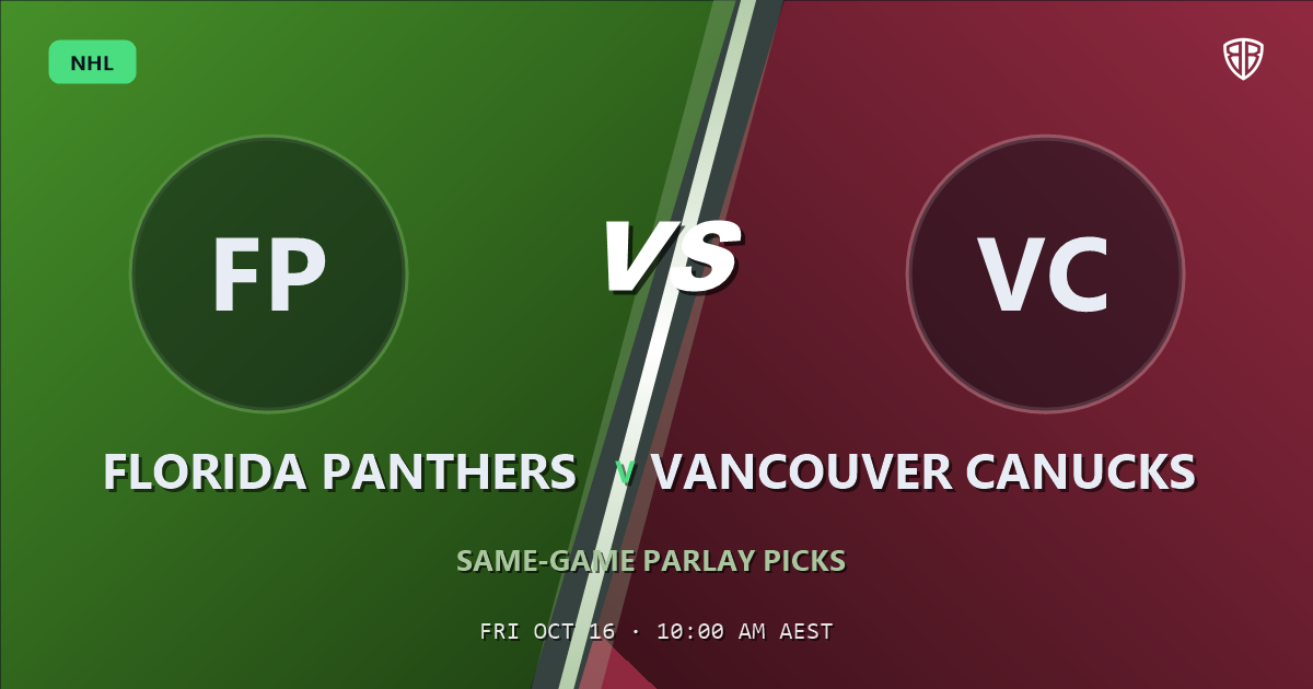 Florida Panthers vs Vancouver Canucks Prediction & Same Game Parlay picks, October 15, 2026