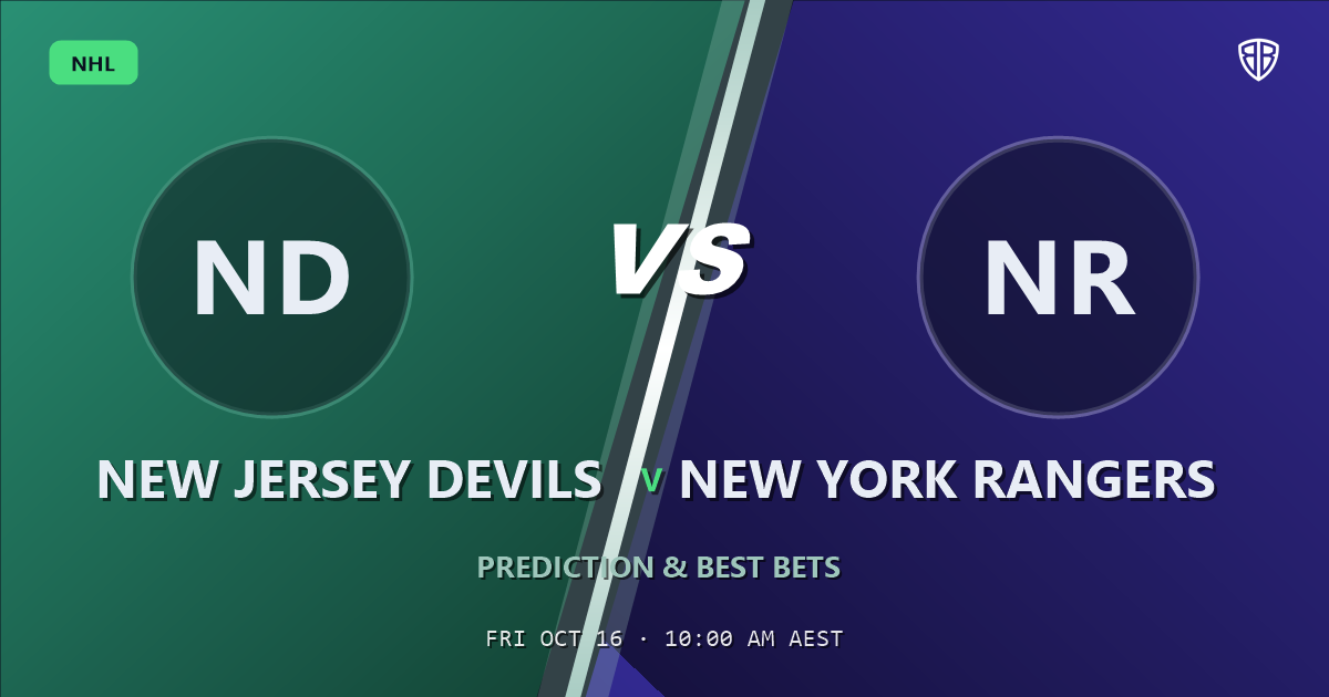 New Jersey Devils vs New York Rangers Prediction & Picks, October 15, 2026